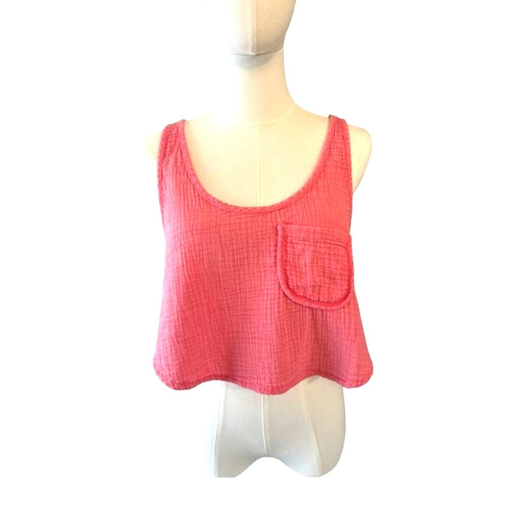Noisy May Pink Crop Tank Top XS Sleeveless Textured Casual Summer NWT